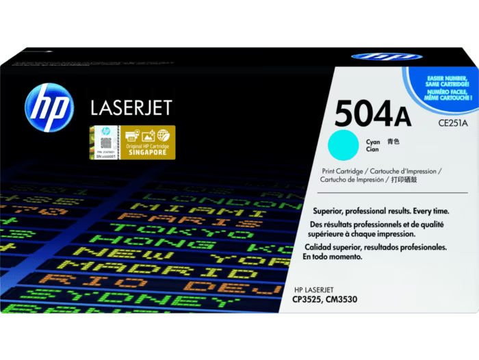 HP 504A Cyan Original LaserJet Toner Cartridge