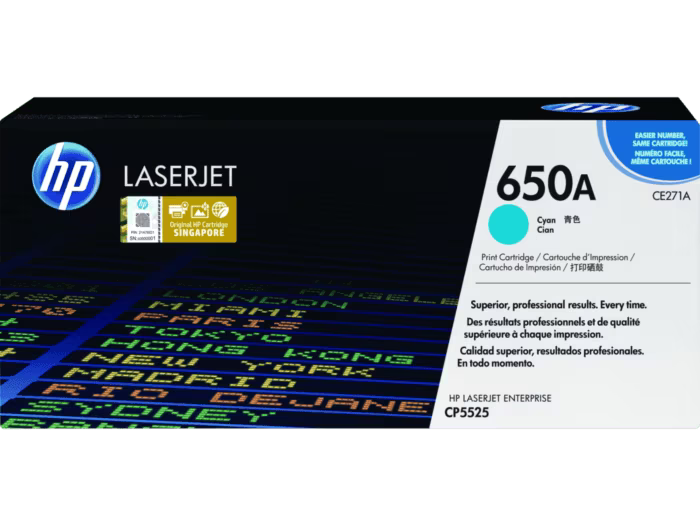 HP 650A Cyan Original LaserJet Toner Cartridge