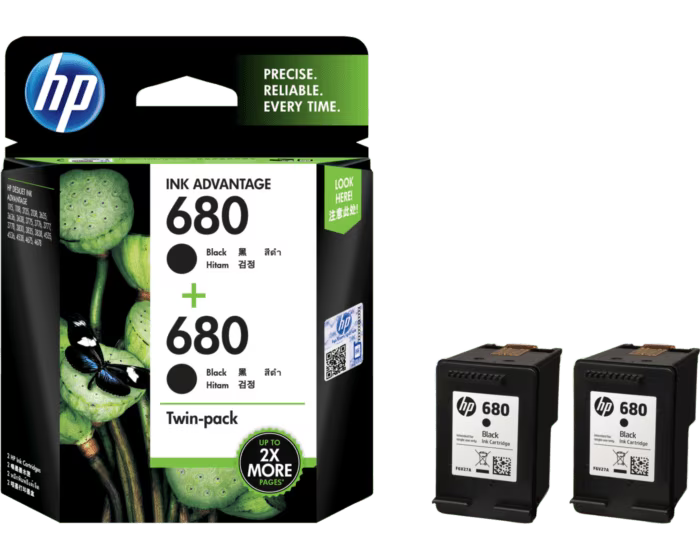 HP 680 Black Ink Cartridge 2-Pack