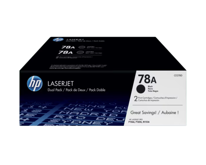 HP 78A Black Original LaserJet Toner Cartridge (Dual Pack)