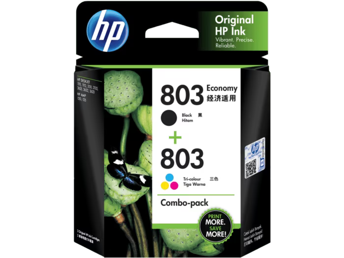 HP 803 Clr/Econ Blk Ink Crtg Combo 2-Pk